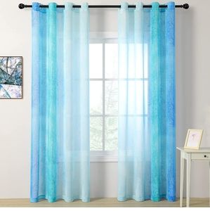 MYSKY HOME Ombre Sheer Curtains (2 Panels, 52" x 84")
